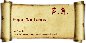 Popp Marianna névjegykártya